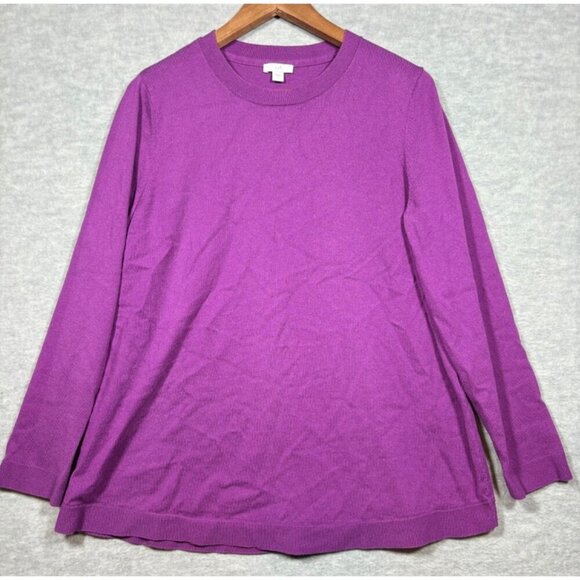 J. Jill Women's Purple‎ Long Sleeve Sweater Sz L Pullover Casual - Picture 1 of 4